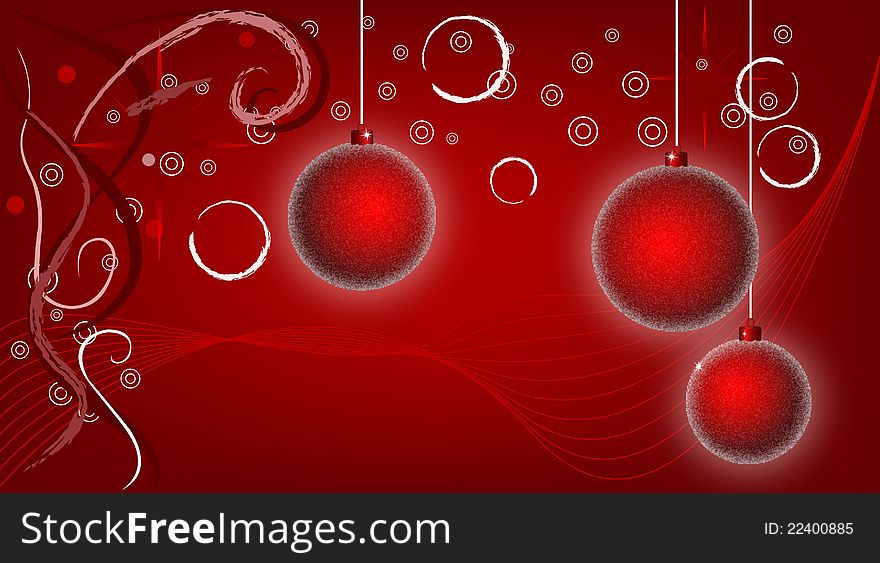 Christmas ball decoration on red background. Christmas ball decoration on red background