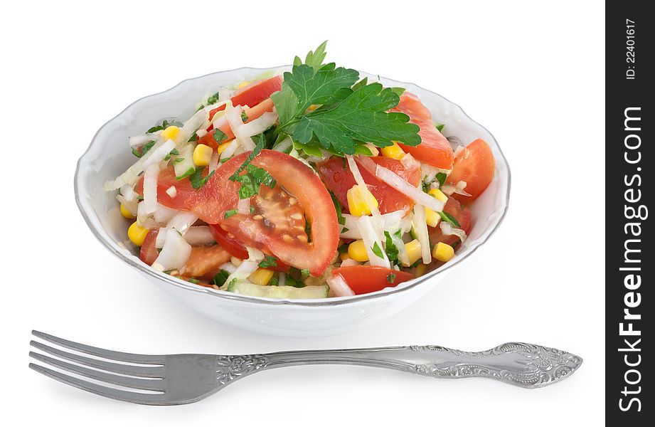 Vegetable Salad With A Fork