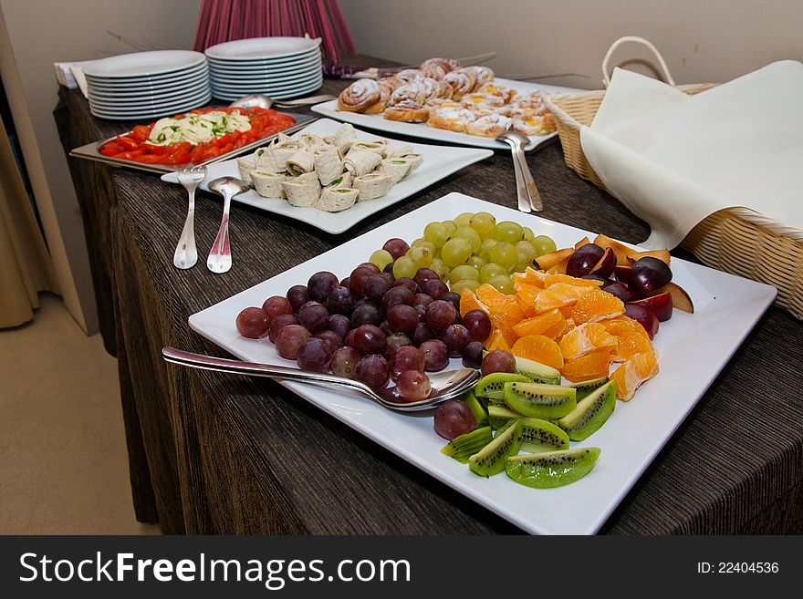 Fresh food in the table.