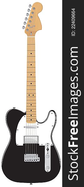 Electric guitar on white background