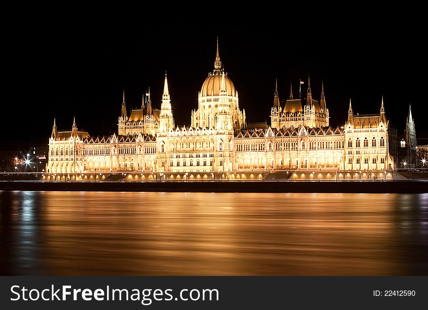 Hungarian parliament at night