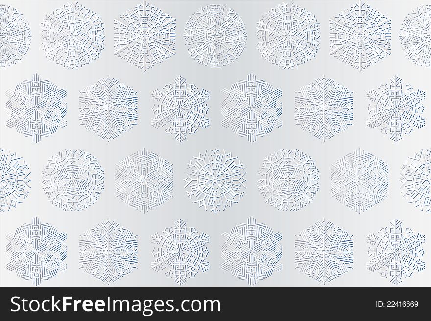 Snowflakes On White Background