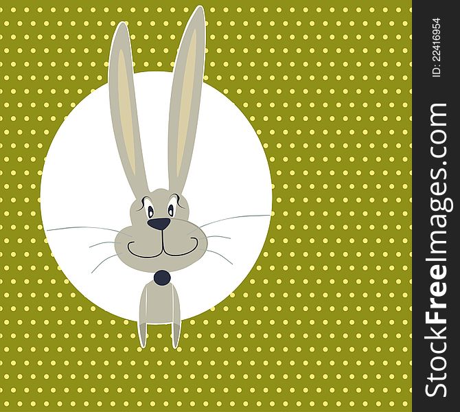 Vector cute rabbit for Baby girl arrival card. Vector cute rabbit for Baby girl arrival card