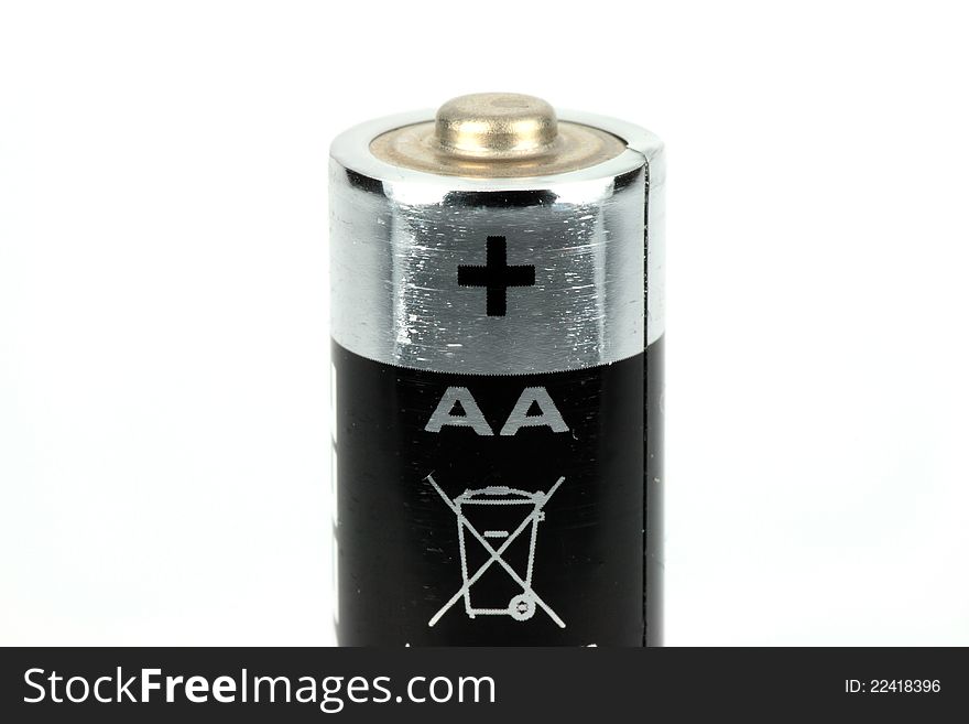 AA Battery On A White Background