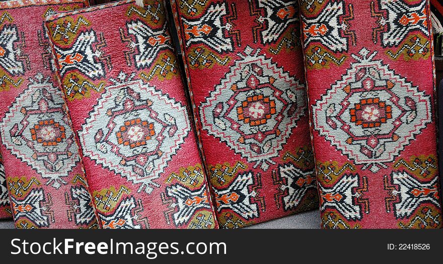 The Anatolian decorative pillow in the bazaar, Turkey.