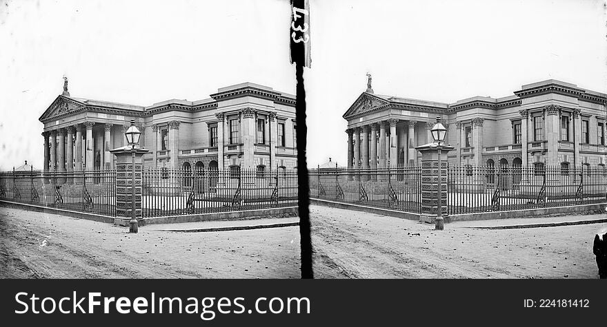 This splendid building can hardly be a Railway Station?  We thought it must surely be a municipal building like a parliament, senate office or even art gallery...

... and with thanks to Niall McAuley, Greg Carey, and robinparkes who almost consecutively identifed this as Crumlin Road Courthouse in Belfast. O Mac notes that archtectural elements from our 19th century image differ from how it looks now. And unfortunately, per the drone flyby video that beachcomberaustralia shares, fires at the empty and undeveloped site have in recent decades have left the building a &#x28;literal&#x29; shell of its former self...


Photographers:  Frederick Holland Mares, James Simonton

Contributor: John Fortune Lawrence

Collection:  Stereo Pairs Photograph Collection

Date: c.1860-1883

NLI Ref:  STP_0433

You can also view this image, and many thousands of others, on the NLI’s catalogue at catalogue.nli.ie. This splendid building can hardly be a Railway Station?  We thought it must surely be a municipal building like a parliament, senate office or even art gallery...

... and with thanks to Niall McAuley, Greg Carey, and robinparkes who almost consecutively identifed this as Crumlin Road Courthouse in Belfast. O Mac notes that archtectural elements from our 19th century image differ from how it looks now. And unfortunately, per the drone flyby video that beachcomberaustralia shares, fires at the empty and undeveloped site have in recent decades have left the building a &#x28;literal&#x29; shell of its former self...


Photographers:  Frederick Holland Mares, James Simonton

Contributor: John Fortune Lawrence

Collection:  Stereo Pairs Photograph Collection

Date: c.1860-1883

NLI Ref:  STP_0433

You can also view this image, and many thousands of others, on the NLI’s catalogue at catalogue.nli.ie