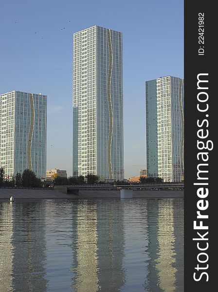 Modern Buildings On The Bank Of Ishim.