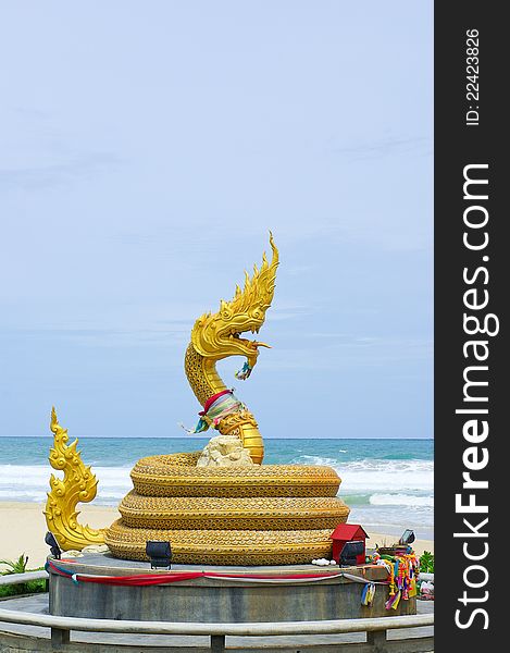 Buddhist statue in the form of a dragon on island Phuket. Buddhist statue in the form of a dragon on island Phuket
