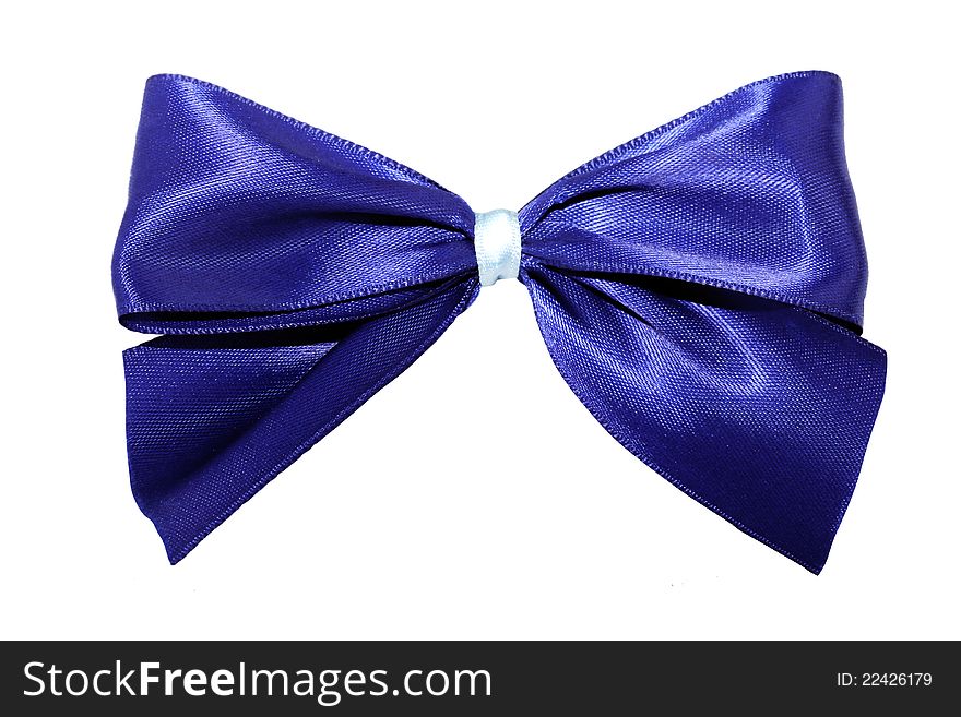 Dark blue bow isolated on a white background