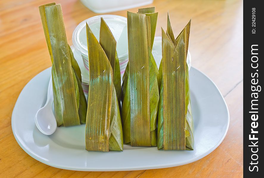 Candy Wrapped In Banana Leaves.