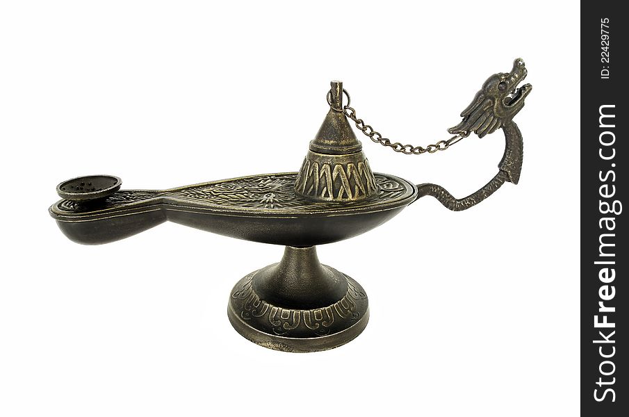 Close-up of a genie lamp