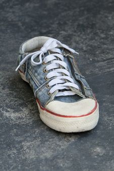 Old Jean Sneaker Stock Photography Old Jean Sneaker Stock Photography