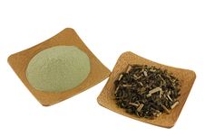 Matcha Tea And Green Tea On Wooden Bowl Stock Image Matcha Tea And Green Tea On Wooden Bowl Stock Image