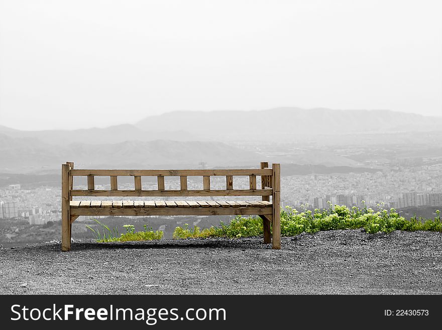 Isolated discarded wooden old bench. Isolated discarded wooden old bench