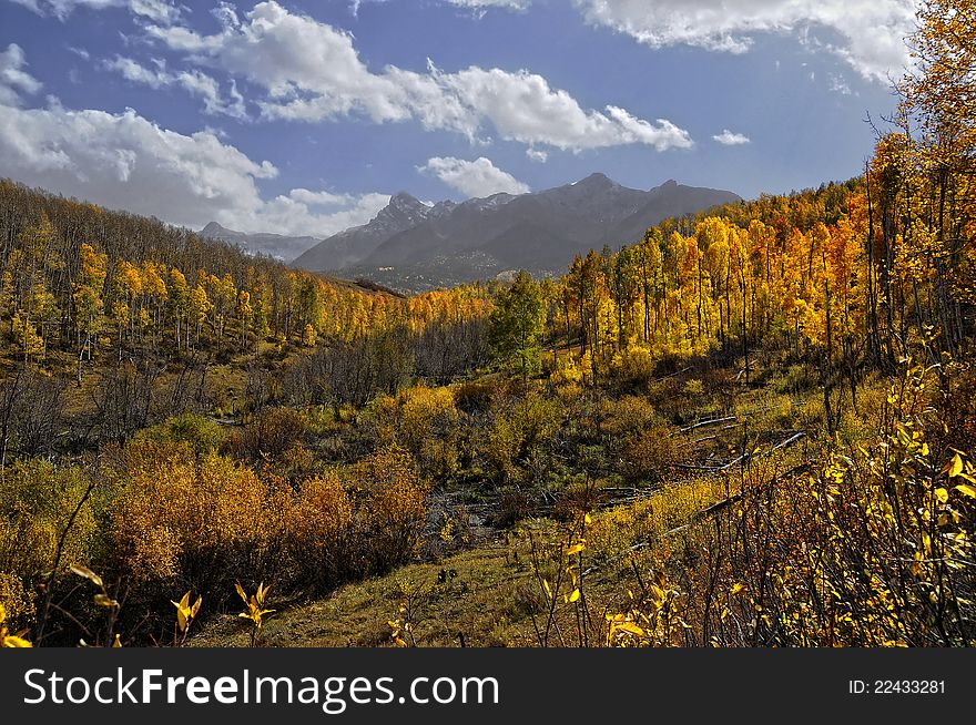 Mountain valley with fall colors. Mountain valley with fall colors