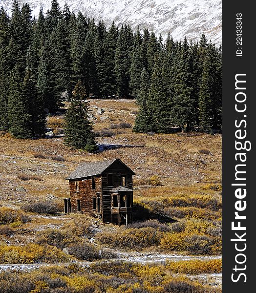 Rustic house with bay windows in Animas Forks Colorado. Rustic house with bay windows in Animas Forks Colorado