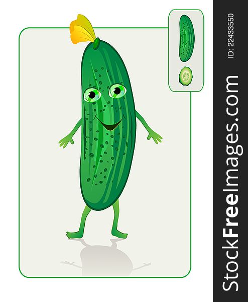 Funny and realistic cucumbers with frame