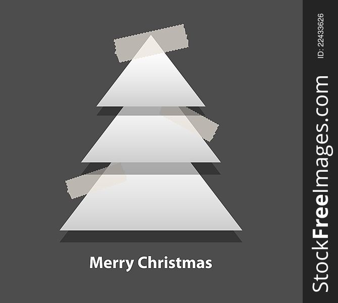 Vector origami Christmas tree illustration. Vector origami Christmas tree illustration