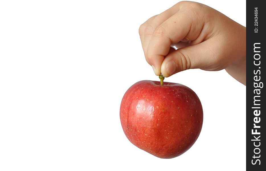 Large Red Apple, Isolated