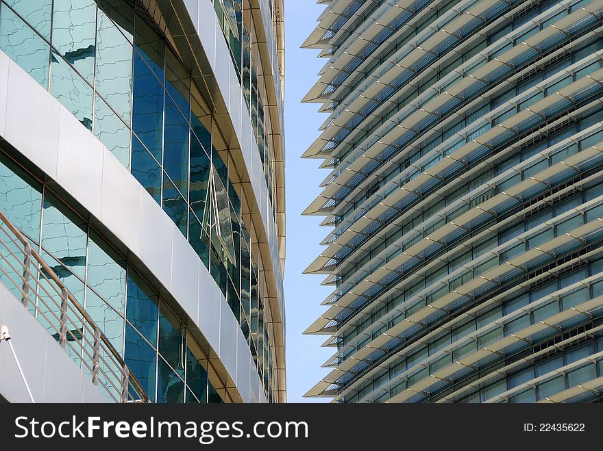Architectural abstract view of two office buildings. Architectural abstract view of two office buildings