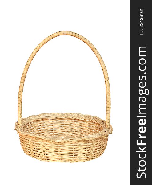 Bamboo weave basket isolated on white background