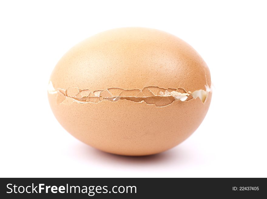 Cracked egg isolated on white