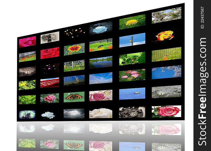 3D view of colorful media gallery
