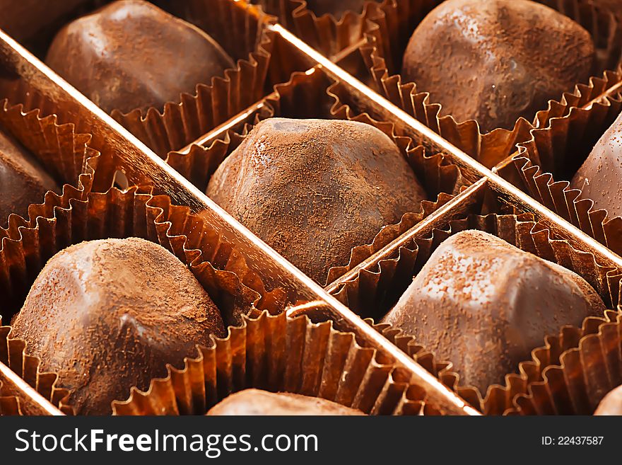 Luxury and sweet praline and chocolate Truffles