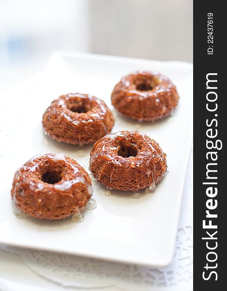 Moist ginger cookies on a white plate