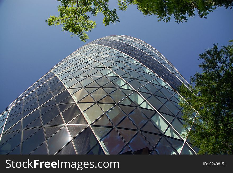 The iconic gherkin building in london. The iconic gherkin building in london