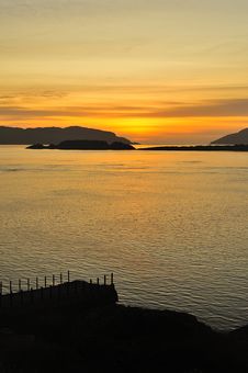Corryvreckan Narrows Sunset, Scotland Royalty Free Stock Image Corryvreckan Narrows Sunset, Scotland Royalty Free Stock Image