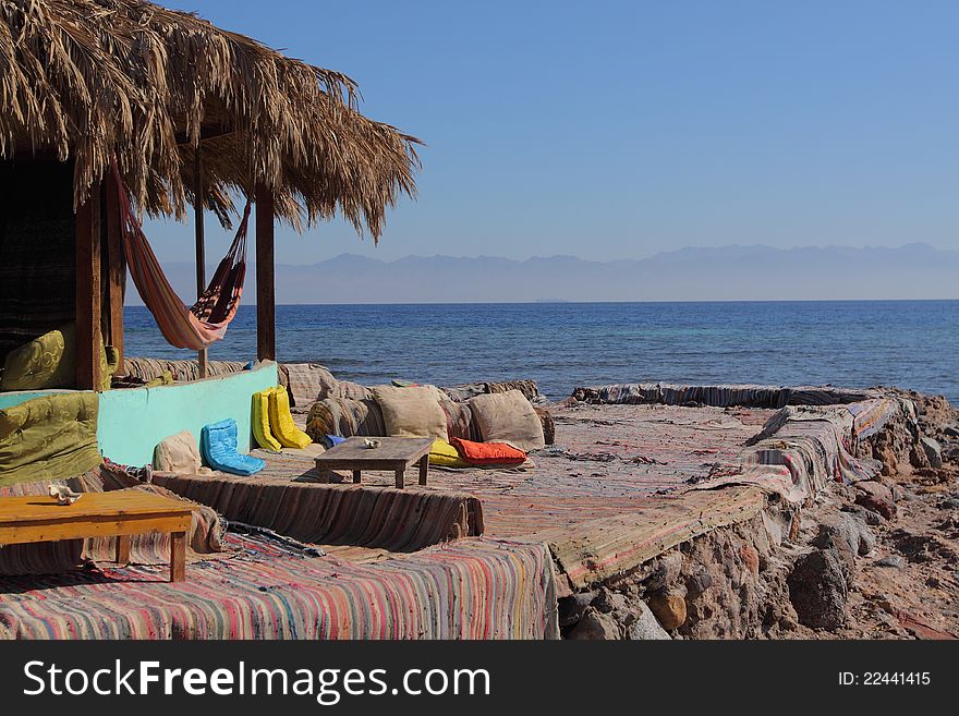 Place for rest and relaxation on the Red Sea shore. Place for rest and relaxation on the Red Sea shore