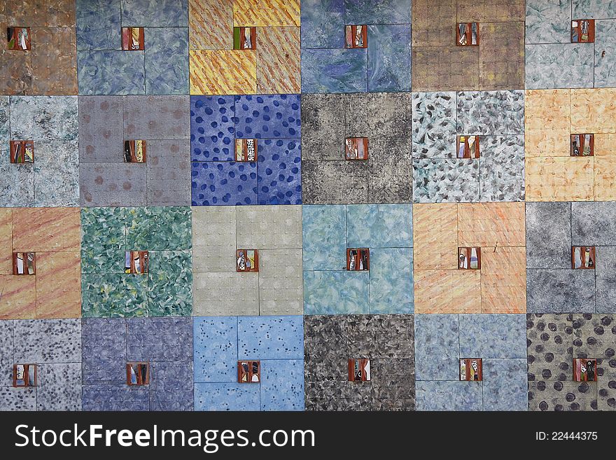 Background color squares of different sizes unusually bright. Background color squares of different sizes unusually bright