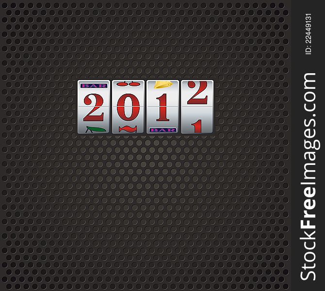 New year 2012 in slot machine. New year 2012 in slot machine