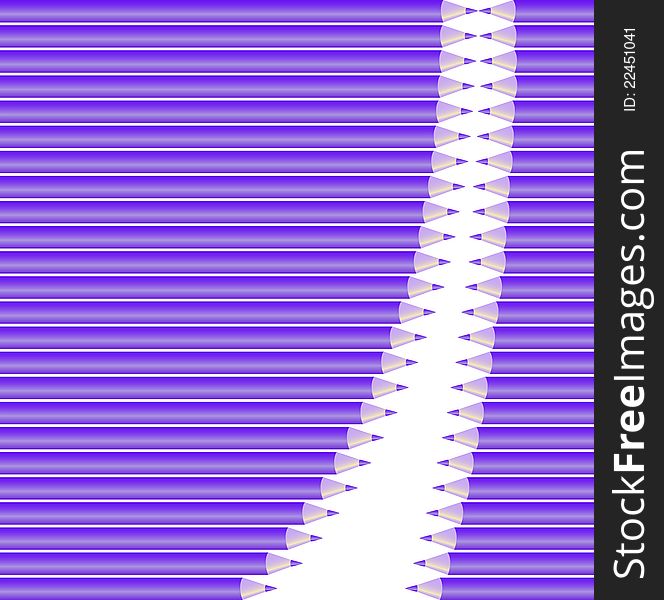 Asymmetric semicircular background of purple pencils. Asymmetric semicircular background of purple pencils