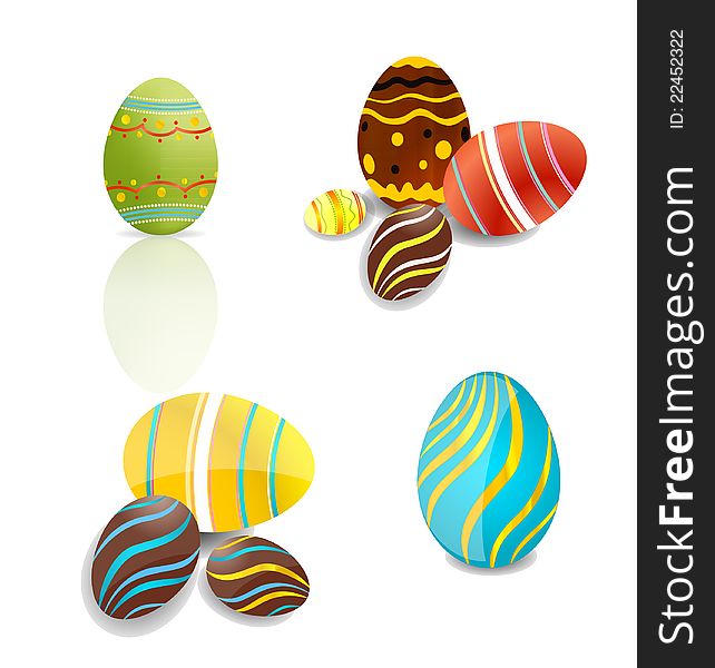 Swirl and shiny easter eggs set