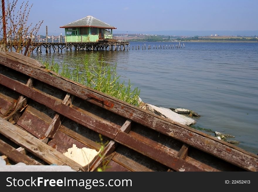 Amateur pier with pile-dwelling. Amateur pier with pile-dwelling.