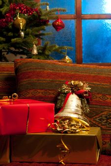 Christmas Gifts And Decorations Royalty Free Stock Photo