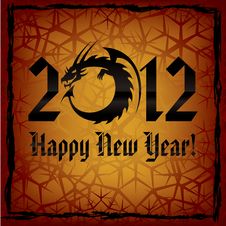 Black Dragon. 2012 New Year Card Stock Photo