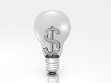 Dollar Inside A Light Bulb Royalty Free Stock Image