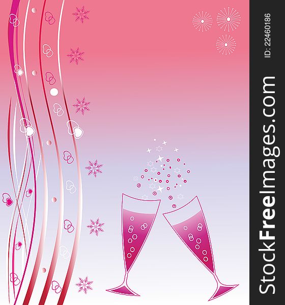 Holiday wineglasses. Scalable and editable vector illustration;