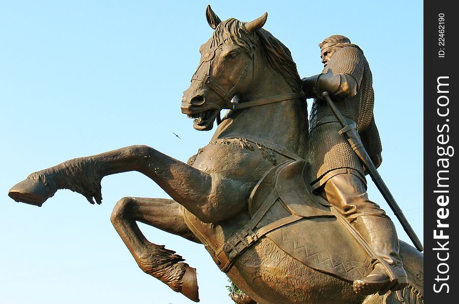 Statue of rider on horseback