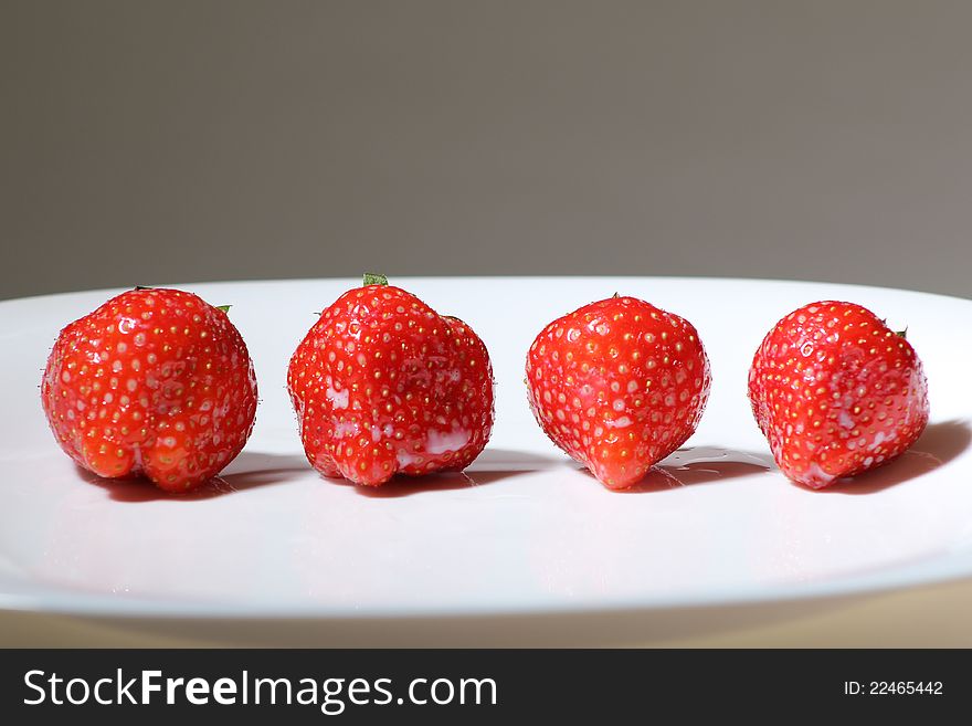 Four Red Strawberry
