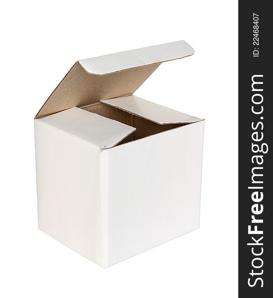 White carton box isolated on white background