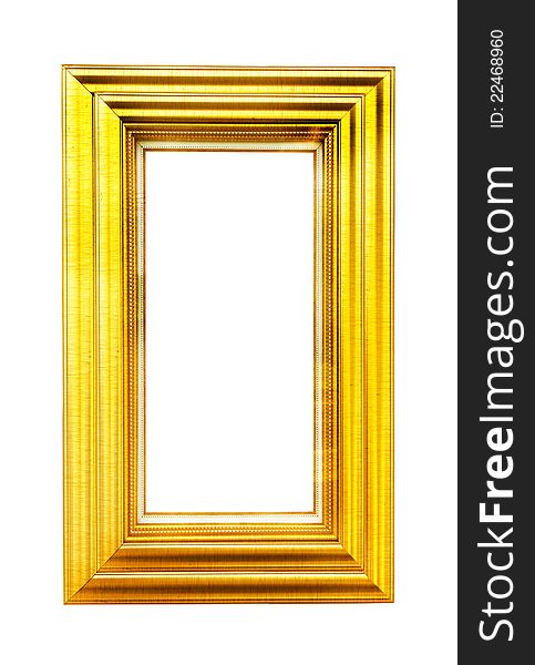 Vintage Gold wood photo frame with clipping paths. Vintage Gold wood photo frame with clipping paths
