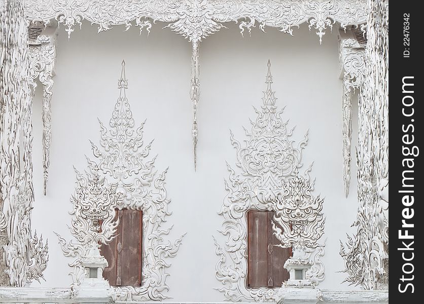 Wat Rong Khun two window. Wat Rong Khun two window.