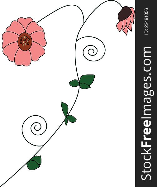 Illustrated cute flower for design. Vector illustration. Illustrated cute flower for design. Vector illustration.