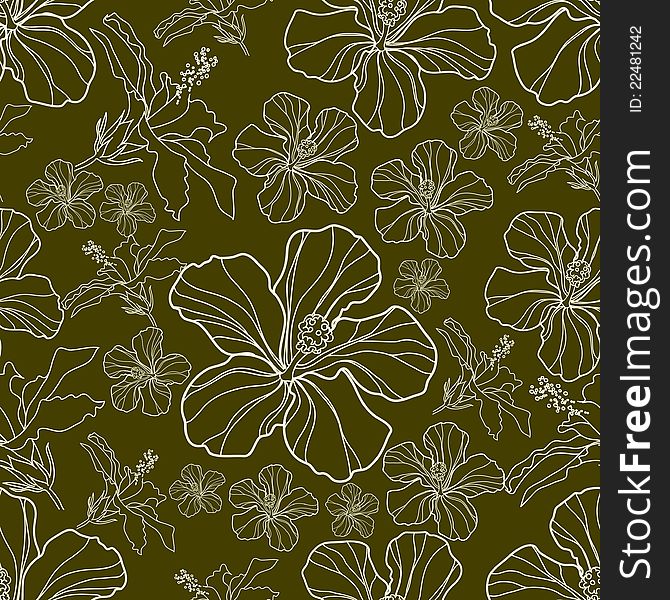 Vector seamless vintage floral pattern. Vector seamless vintage floral pattern