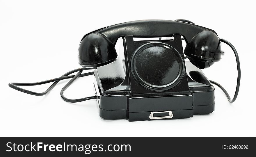 Black, an old phone for personal calls. Black, an old phone for personal calls