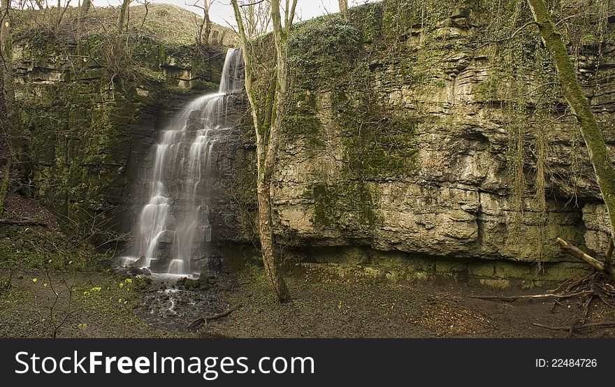 The secret waterfall at Eyam, Derbsyhire. The secret waterfall at Eyam, Derbsyhire